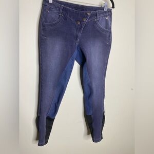 Blue denim horse Riding Pants breeches full seat Pfiff pocket